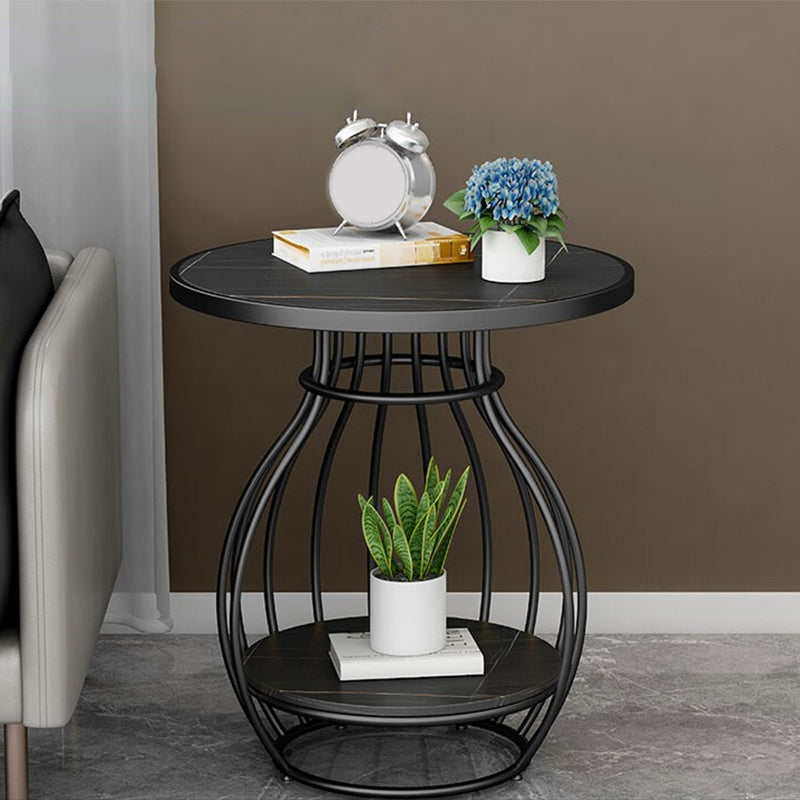 Modern Luxurious Metal Side Table Round Frame Sofa Side Accent Table