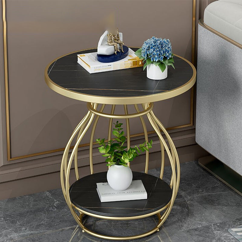 Modern Luxurious Metal Side Table Round Frame Sofa Side Accent Table