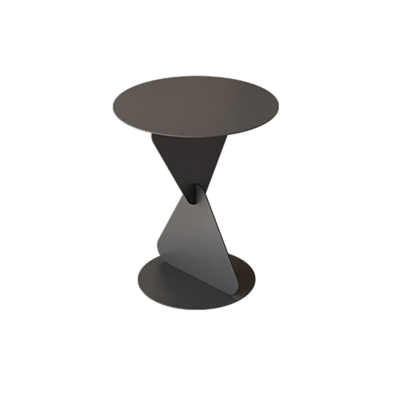 Modernistic Round Top Side Table Metal Pedestal End Table for Living Room