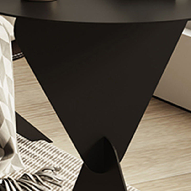 Modernistic Round Top Side Table Metal Pedestal End Table for Living Room