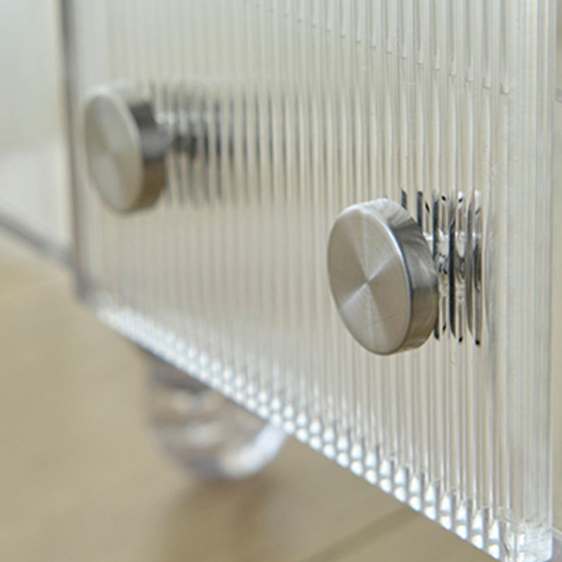 Modern Plastic Rectangular End Table Double Tier Corner Table with Storage