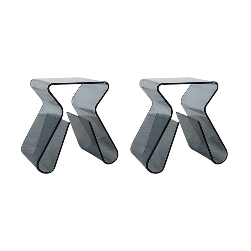 Ultra-Modern Side Table Acrylic Pedestal Accent Side Table for Living Room