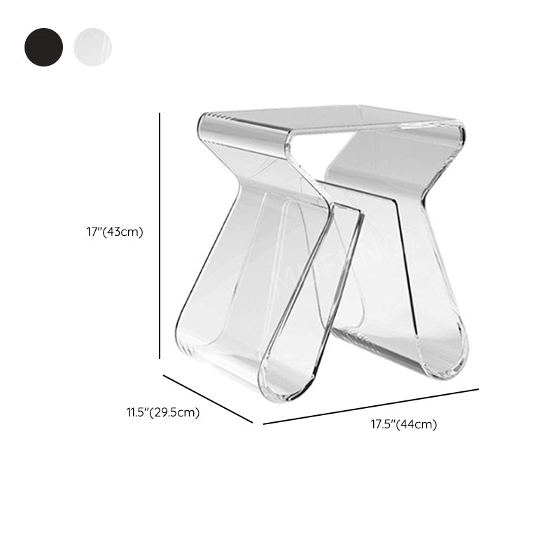 Ultra-Modern Side Table Acrylic Pedestal Accent Side Table for Living Room
