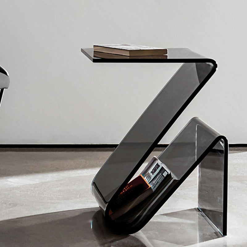 Ultra-Modern Side Table Acrylic Pedestal Accent Side Table for Bedroom