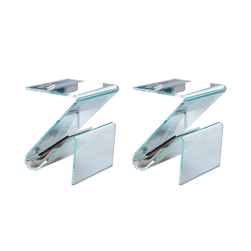 Ultra-Modern Side Table Acrylic Pedestal Accent Side Table for Bedroom