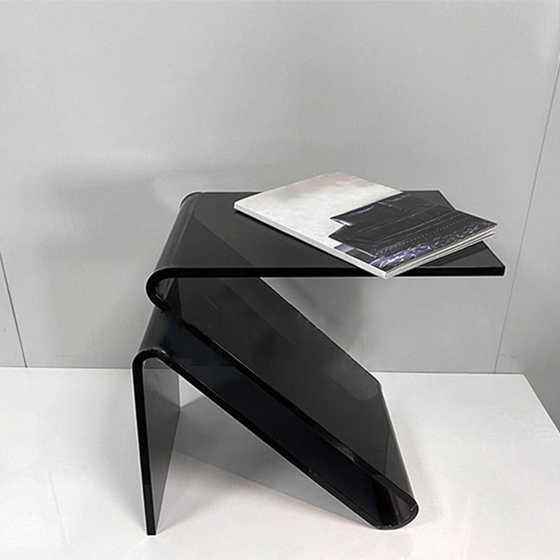 Ultra-Modern Side Table Acrylic Pedestal Accent Side Table for Bedroom