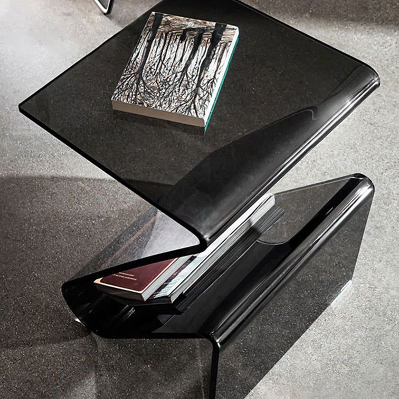 Ultra-Modern Side Table Acrylic Pedestal Accent Side Table for Bedroom