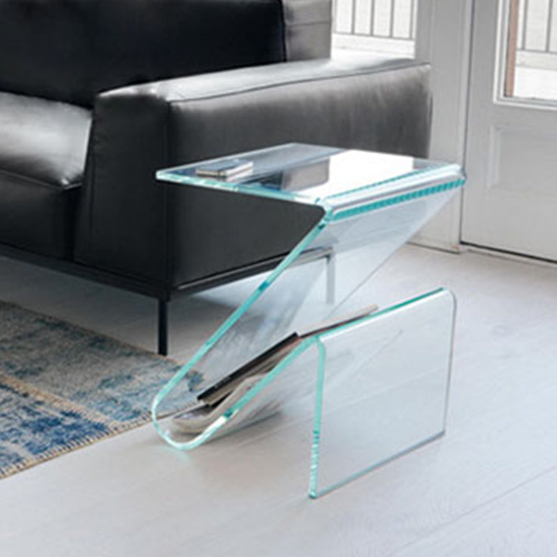 Ultra-Modern Side Table Acrylic Pedestal Accent Side Table for Bedroom