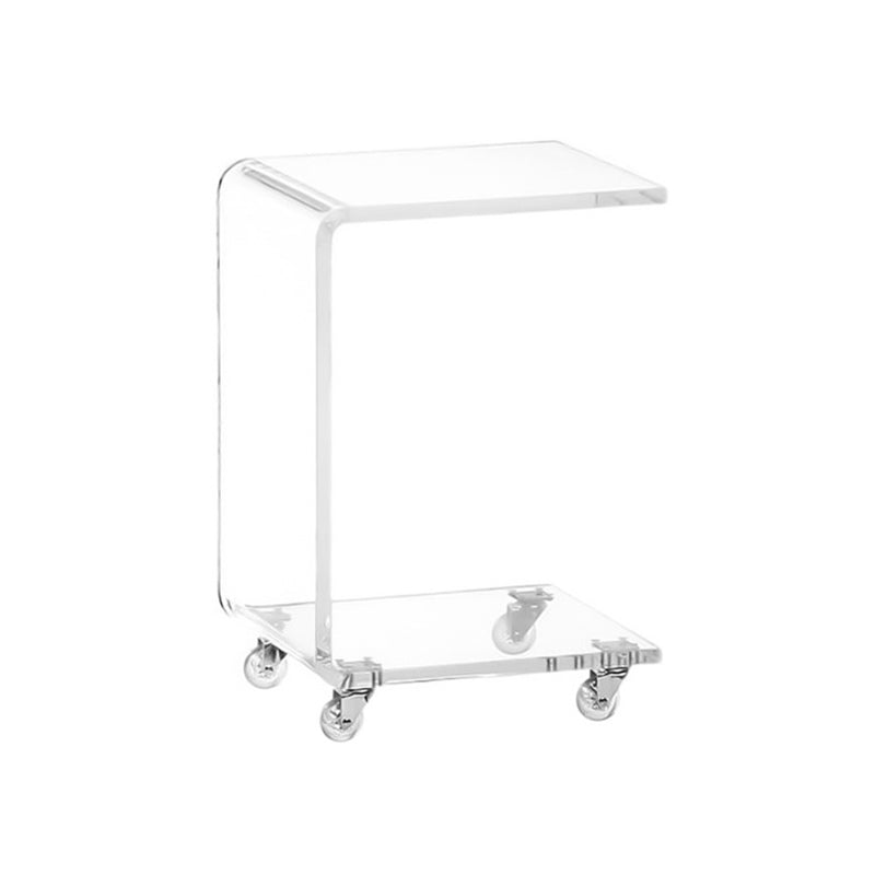 Modernistic Plastic Abstract End Table Rectangular Corner Table for Living Room