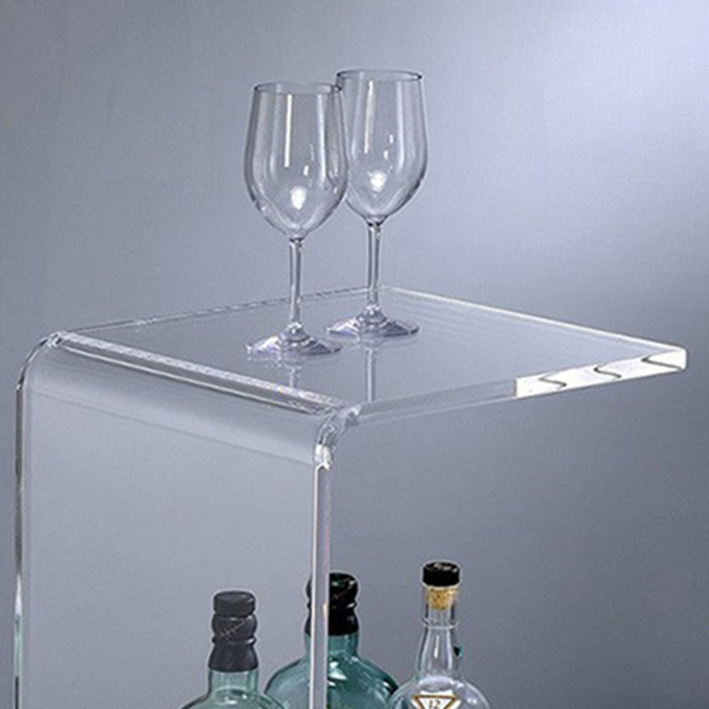 Modernistic Plastic Abstract End Table Rectangular Corner Table for Living Room