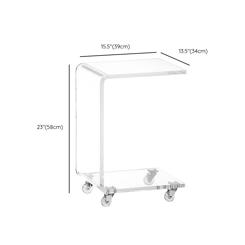 Modernistic Plastic Abstract End Table Rectangular Corner Table for Living Room