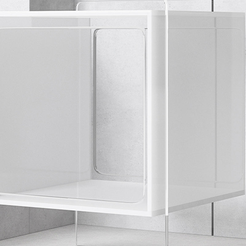 Modernistic Plastic Rectangular End Table Double Tier Corner Table with Storage