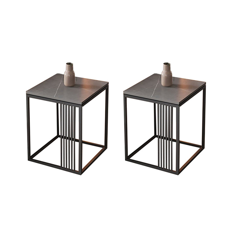 Contemporary Glam Marble Top Side Accent Table Metal Frame End Table
