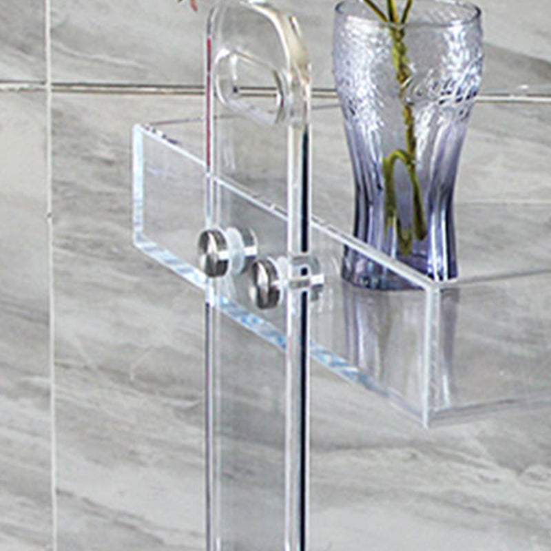 Ultra-Modern Plastic Rectangular End Table Double Tier Corner Table with Storage