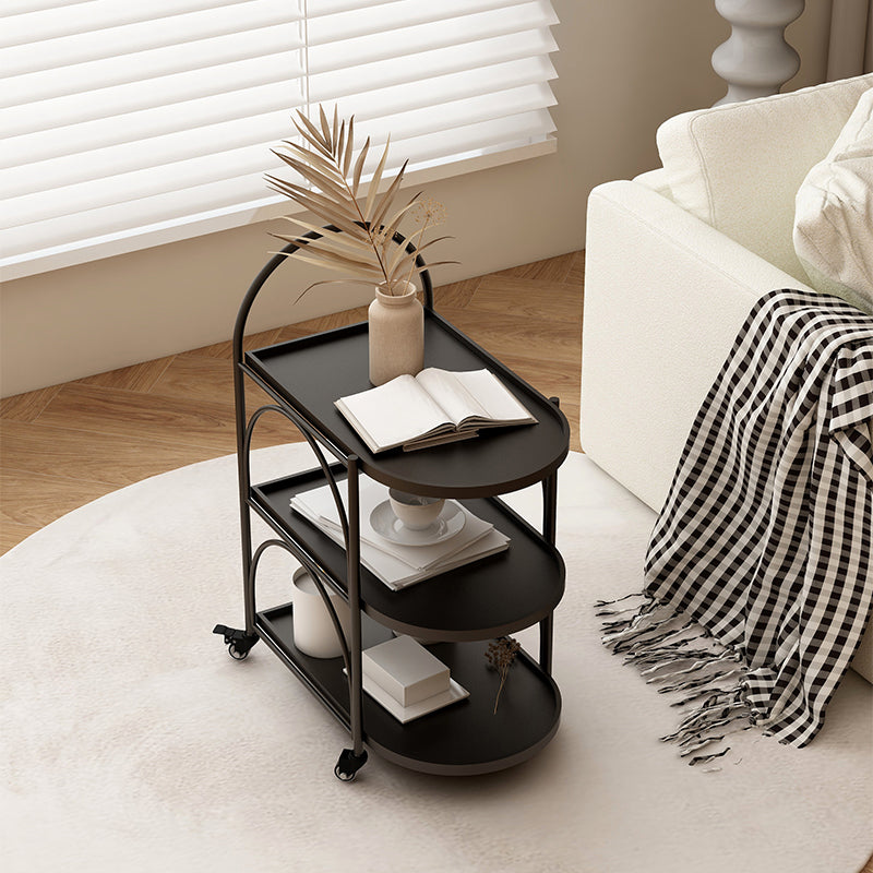 Oval 3-Tier End Table with Casters Modern Side Table with Wheels