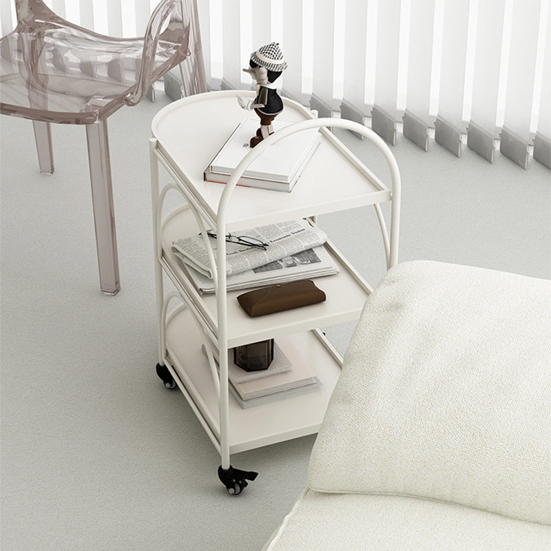Oval 3-Tier End Table with Casters Modern Side Table with Wheels