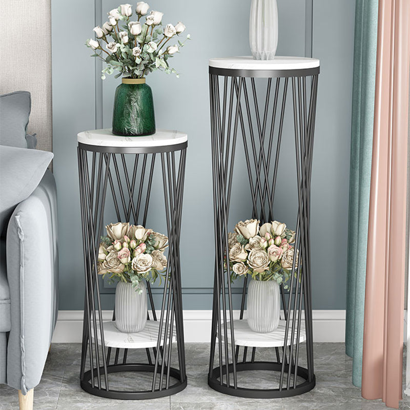 Mid-Century Contemporary Solid Marble Round/Square Frame Living Room Side End Table