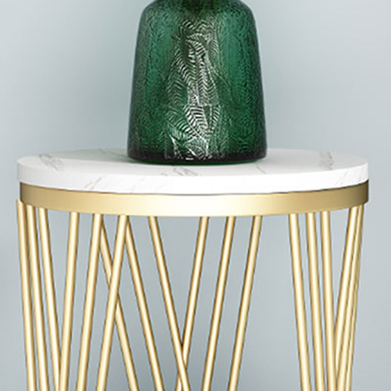 Mid-Century Contemporary Solid Marble Round/Square Frame Living Room Side End Table