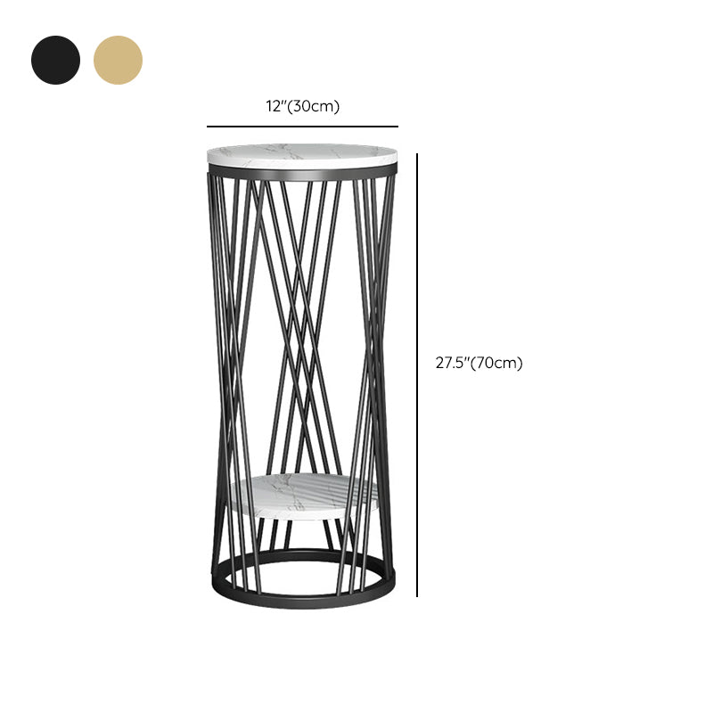 Mid-Century Contemporary Solid Marble Round/Square Frame Living Room Side End Table