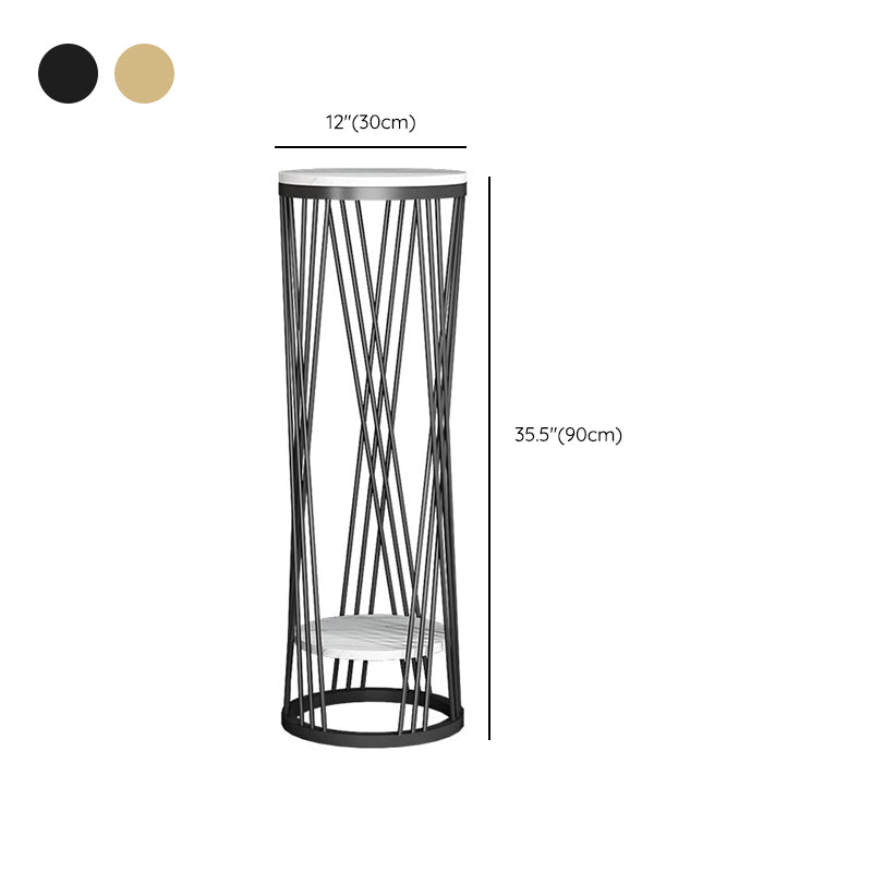 Mid-Century Contemporary Solid Marble Round/Square Frame Living Room Side End Table