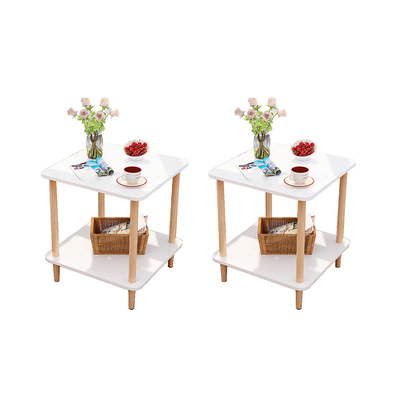Wood 4 Legs End Table Modern Side End Snack Table for Living Room