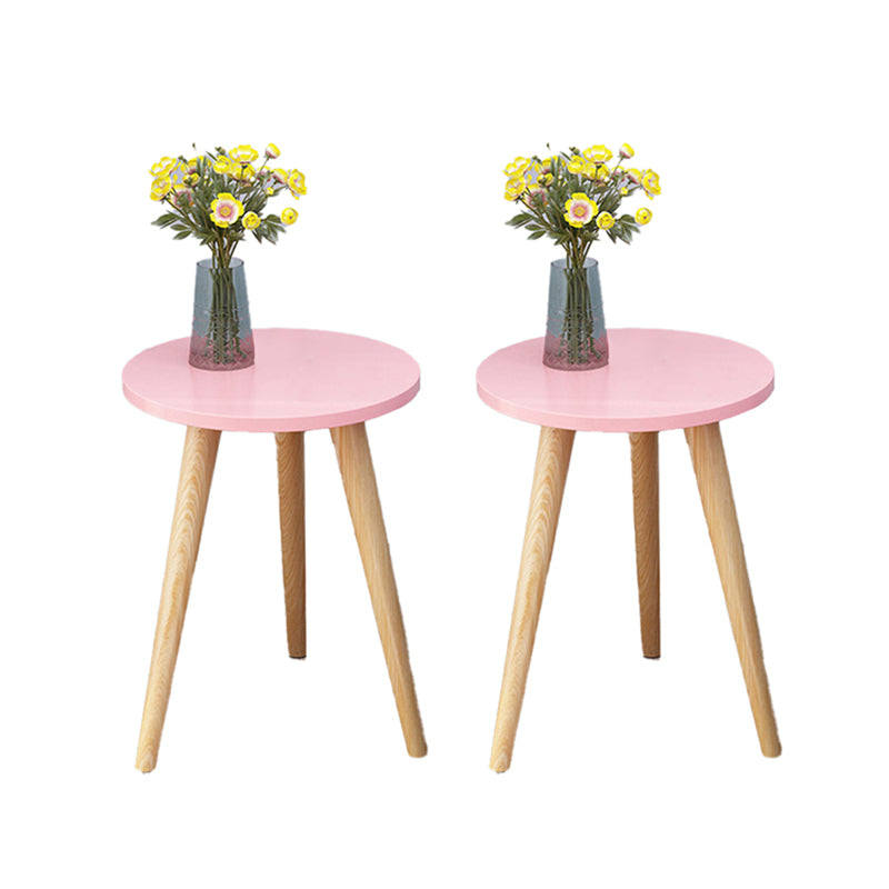 Wood 4 Legs End Table Modern Side End Snack Table for Living Room