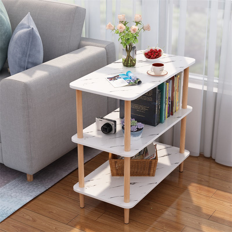 Engineered Wood 4 Legs End Table 2/3-tier Side Table for Living Room