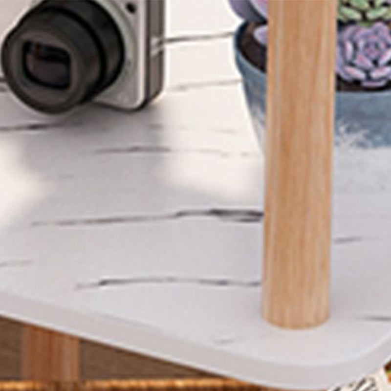 Engineered Wood 4 Legs End Table 2/3-tier Side Table for Living Room