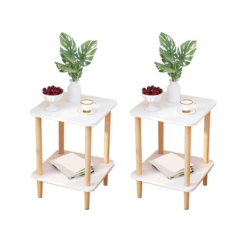 Engineered Wood 4 Legs End Table 2/3-tier Side Table for Living Room