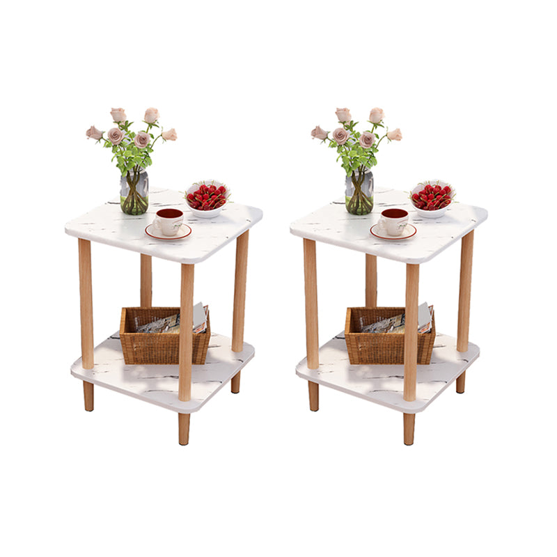 Engineered Wood 4 Legs End Table 2/3-tier Side Table for Living Room