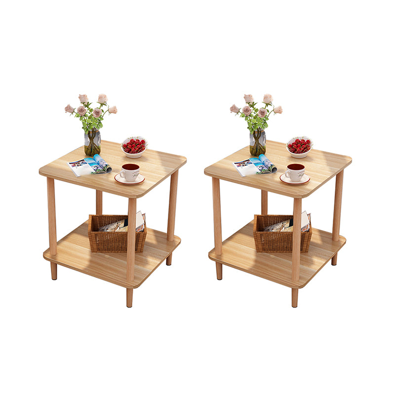 Engineered Wood 4 Legs End Table 2/3-tier Side Table for Living Room