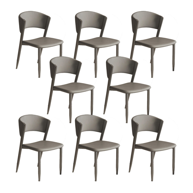 Faux Leather Dining Chairs Designer style Open Back Armless Chair