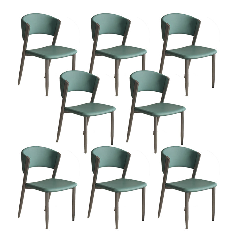 Faux Leather Dining Chairs Designer style Open Back Armless Chair