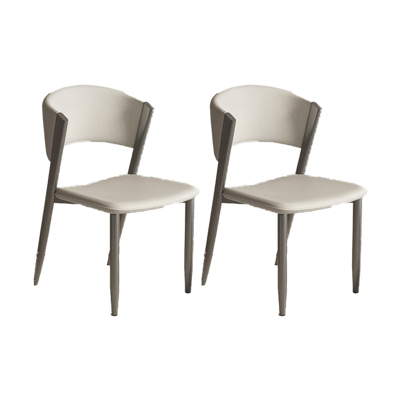Faux Leather Dining Chairs Designer style Open Back Armless Chair