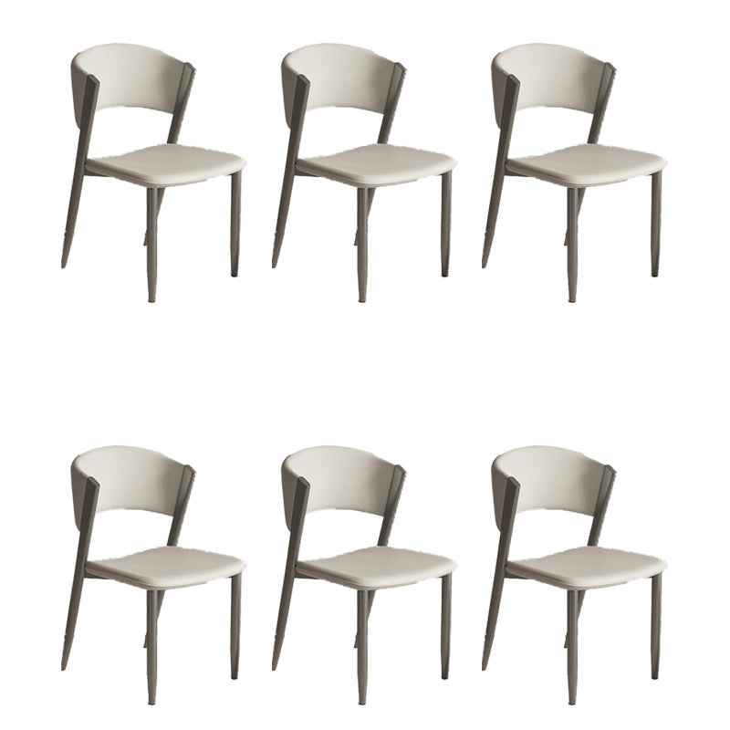 Faux Leather Dining Chairs Designer style Open Back Armless Chair