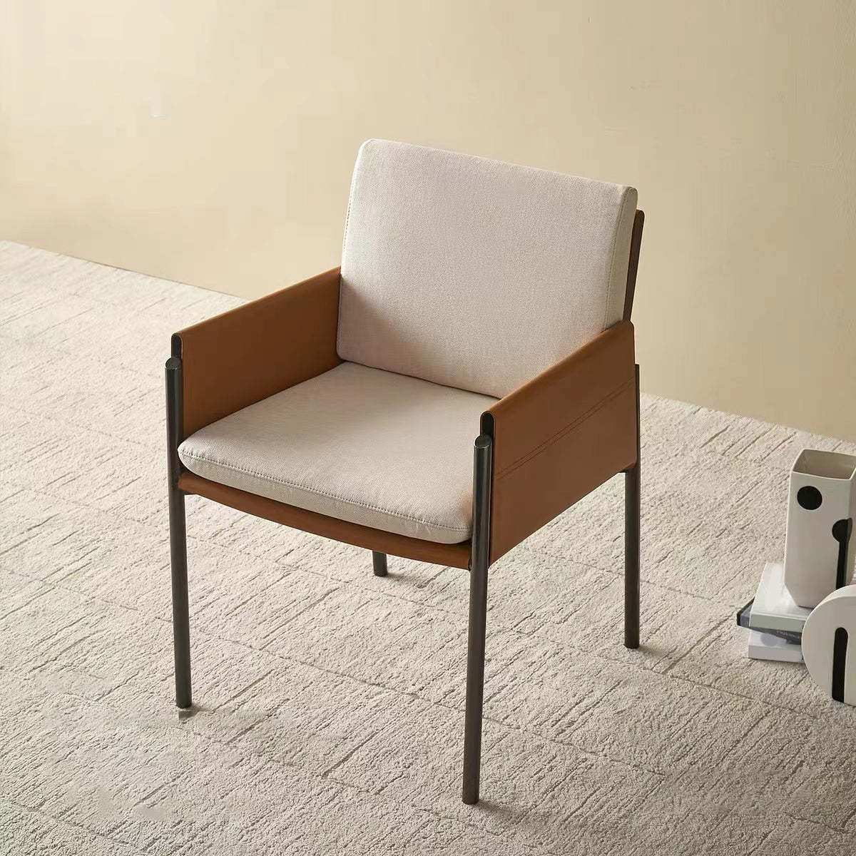 Industrial Upholstered Arm Chair Parsons Dining Room Dining Chair
