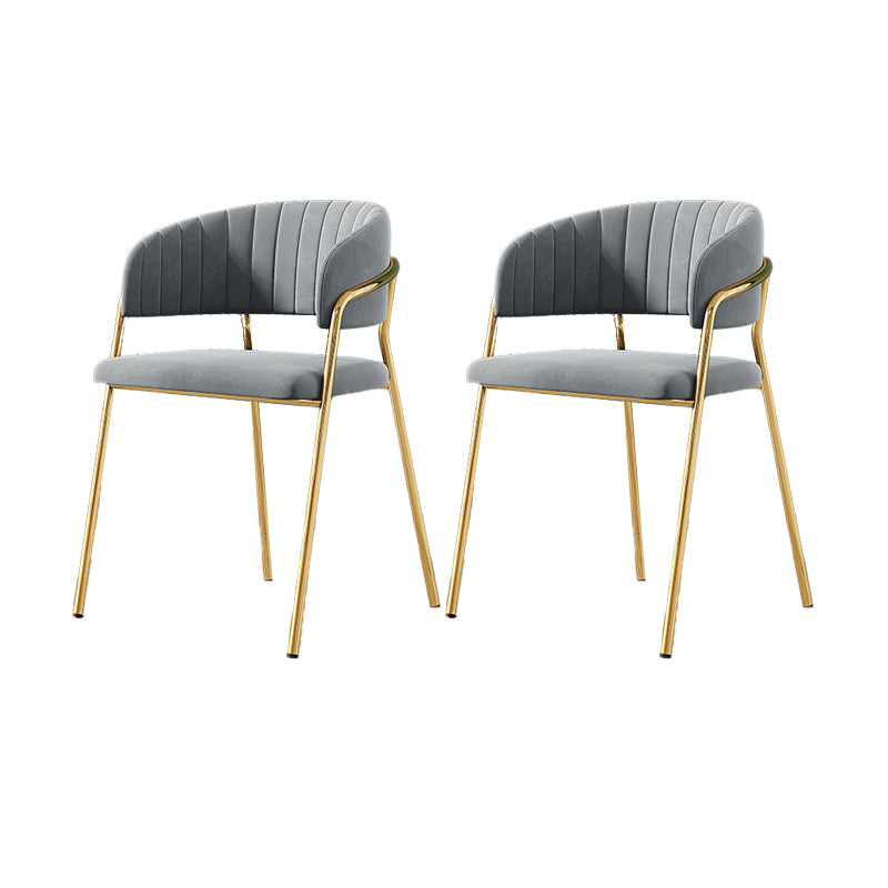 Upholstered Dining Chair Glam Style Open Back Arm Chair for Dining Room
