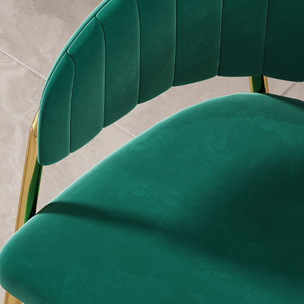 Upholstered Dining Chair Glam Style Open Back Arm Chair for Dining Room