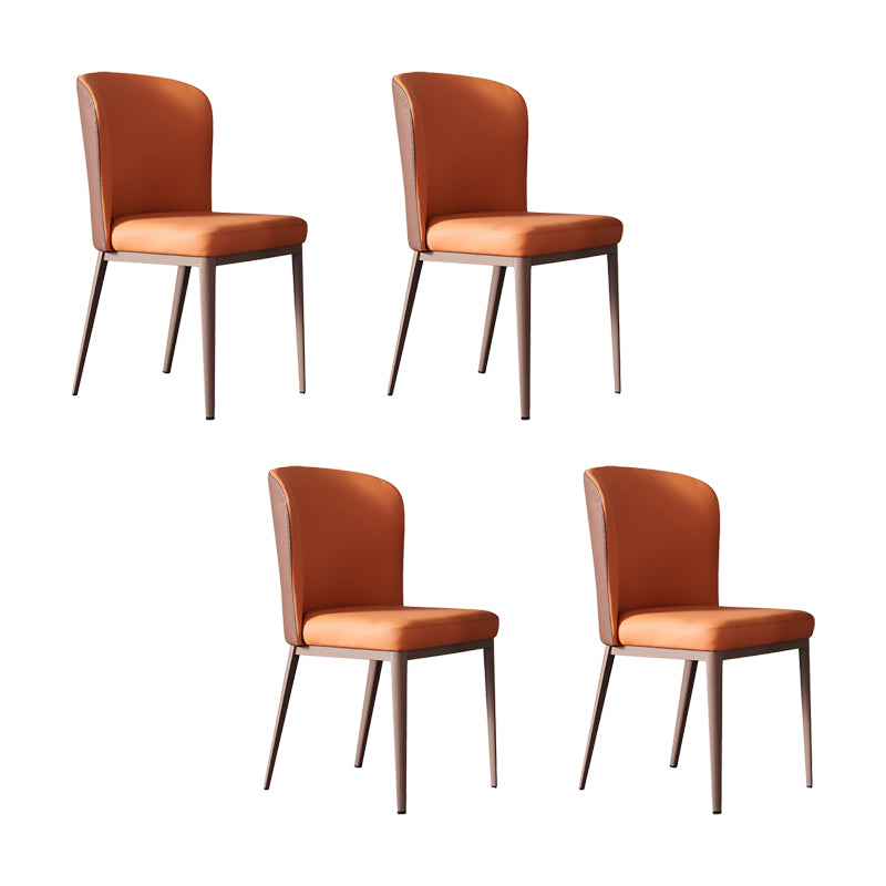Dining Room Metal Legs Chair Faux Leather Parsons Dining Chair