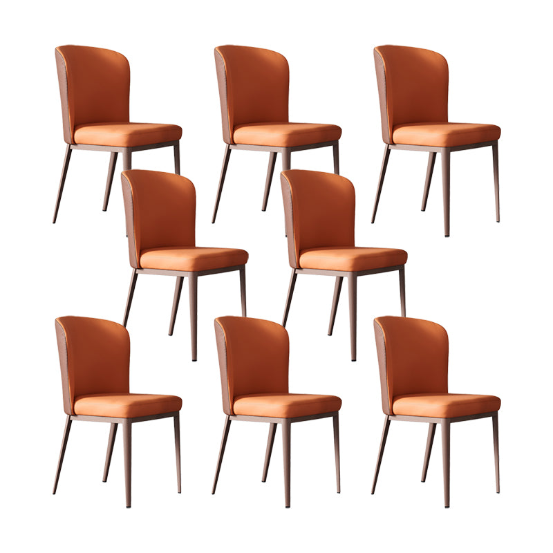Dining Room Metal Legs Chair Faux Leather Parsons Dining Chair