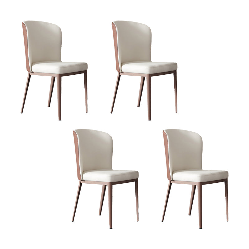 Dining Room Metal Legs Chair Faux Leather Parsons Dining Chair