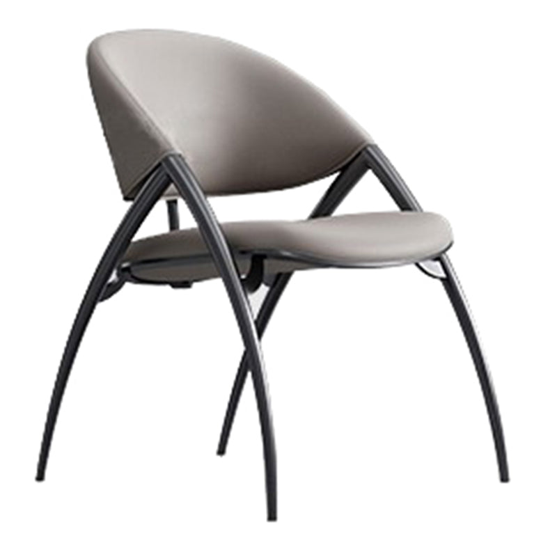 Glam Kitchen Upholstered Side Chair Metal Legs Dining Armless Chair
