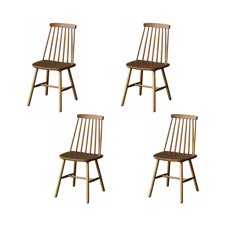 Dining Room Armless Dining Chair Home Slat Back Solid Wood Chair