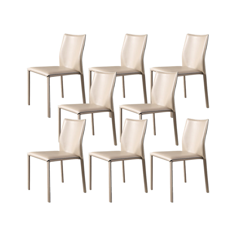 Dining Room Armless Chair Home Faux Leather Parsons Dining Chair