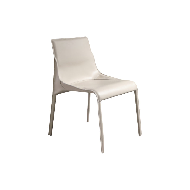 Faux Leather Contemporary Armless Chair Home Metal Dining Chair