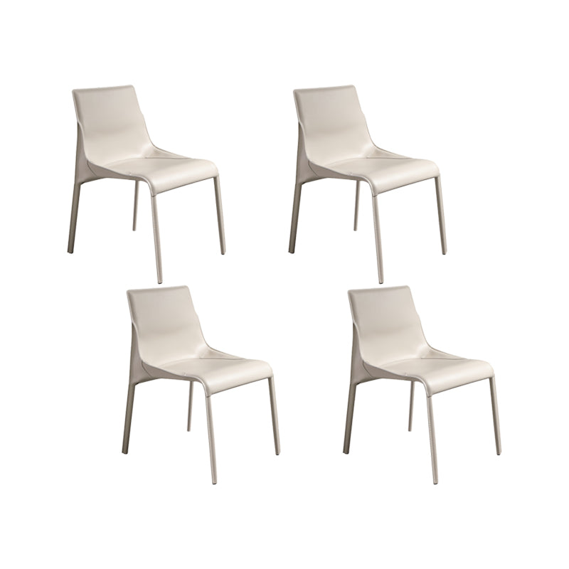 Faux Leather Contemporary Armless Chair Home Metal Dining Chair