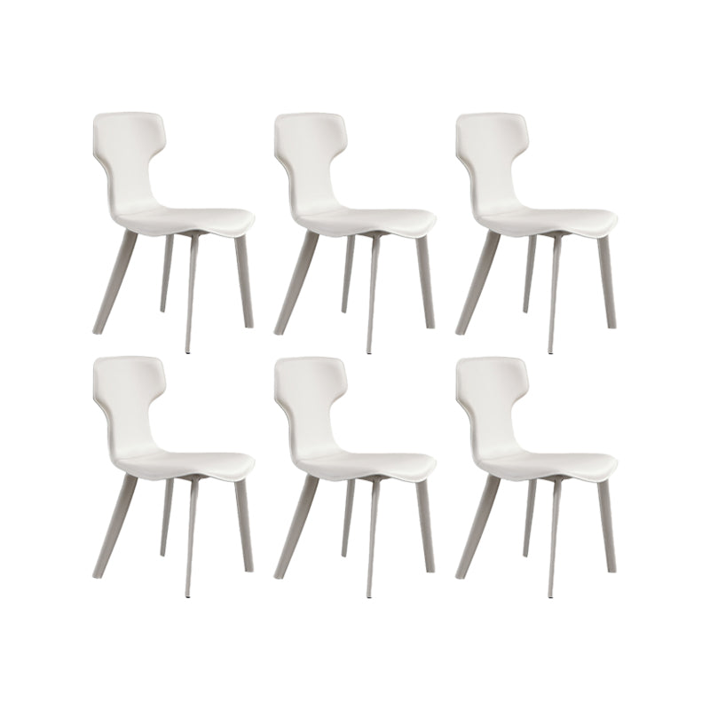 Contemporary Faux Leather Armless Chair Home Metal Dining Chair