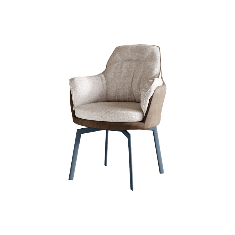 Industrial Kitchen Dining Chairs Fabric Arm Dining Chairs with Metal Legs