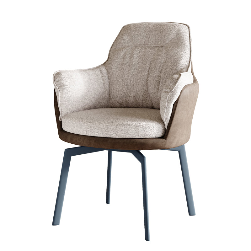 Industrial Kitchen Dining Chairs Fabric Arm Dining Chairs with Metal Legs