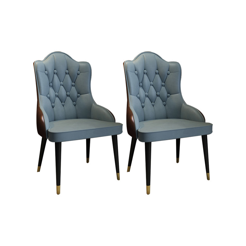 Tufted Parsons Chair Industrial Kitchen Dining Chairs with Metal Legs